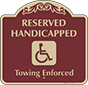 Burgundy Background – Reserved Handicapped Sign