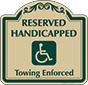 Green Border & Text – Reserved Handicapped Sign