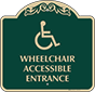 Green Background – Wheelchair Accessible Entrance Sign