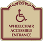 Burgundy Border & Text – Wheelchair Accessible Entrance Sign