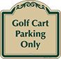 Green Border & Text – Golf Cart Parking Only Sign