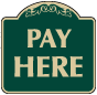 Green Background - Pay Here Sign