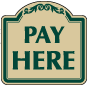 Green Border & Text - Pay Here Sign