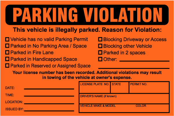 Illegal Parking Stickers | Parking Lot Stickers