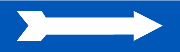 Blue/White Arrow Label