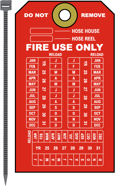 Red Fire Hose Insepction Tag