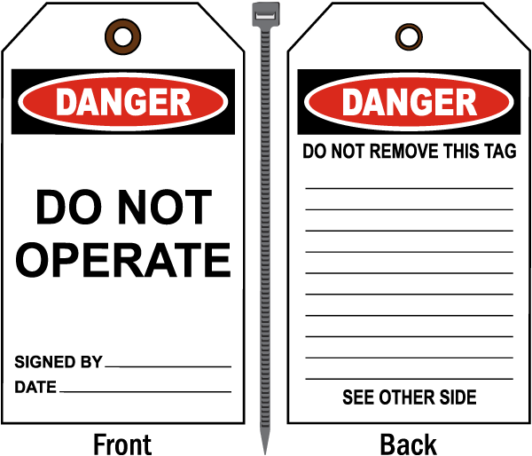 Danger Do Not Operate Tag
