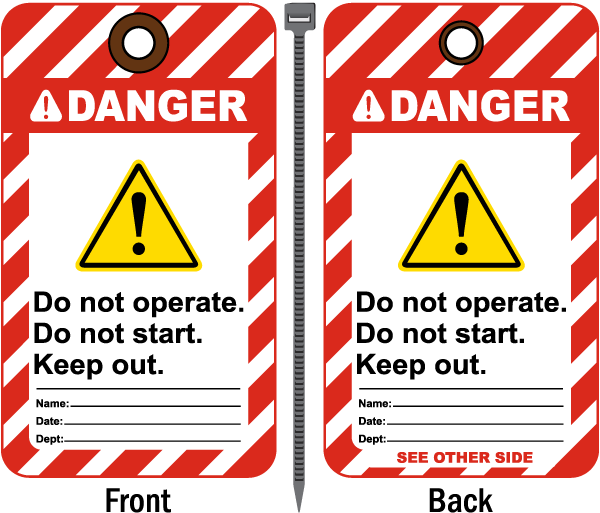 Danger Do Not Start Keep Out Tag