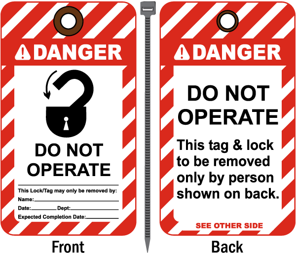 Danger Do Not Operate Tag