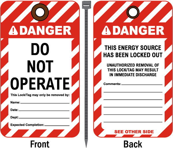Danger Do Not Operate Tag