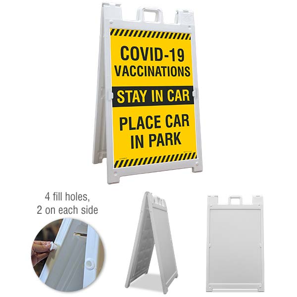 COVID-19 Vaccination Parking Sandwich Board Sign
