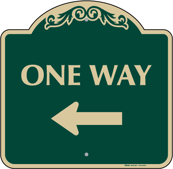 One Way Sign (Left Arrow)