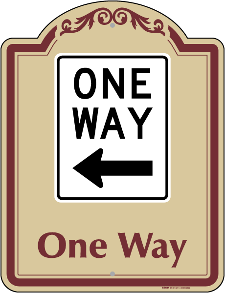 One Way Sign (Left Arrow)