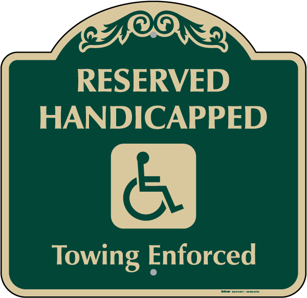 Reserved Handicapped Sign - DS180A