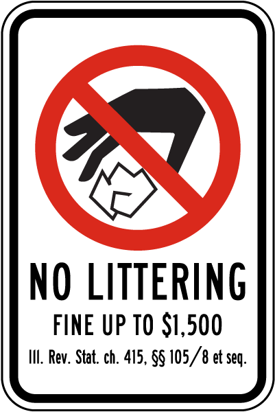 Illinois No Littering Sign