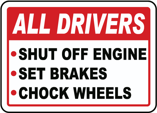 Truck Driver Parking Checklist Sign