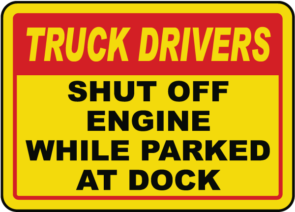 Shut Off Engine While At Dock Sign