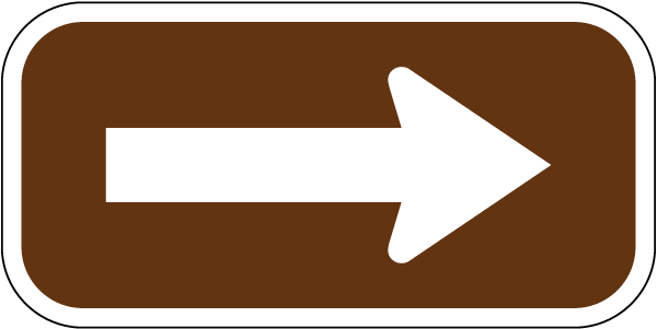 Brown / White Arrow Sign