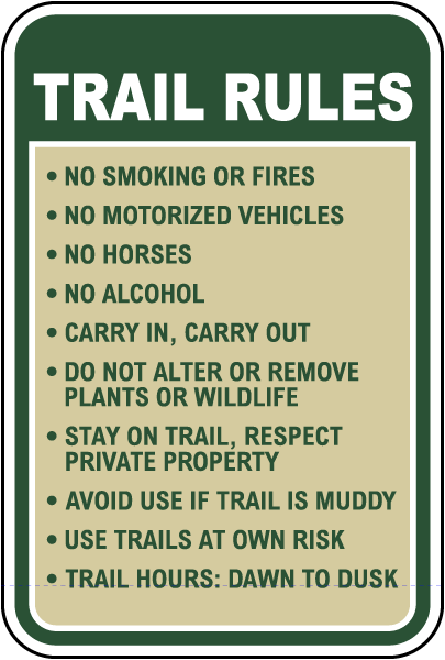 Trail Rules Sign