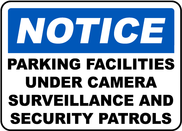 Parking Facilities Surveillance Sign