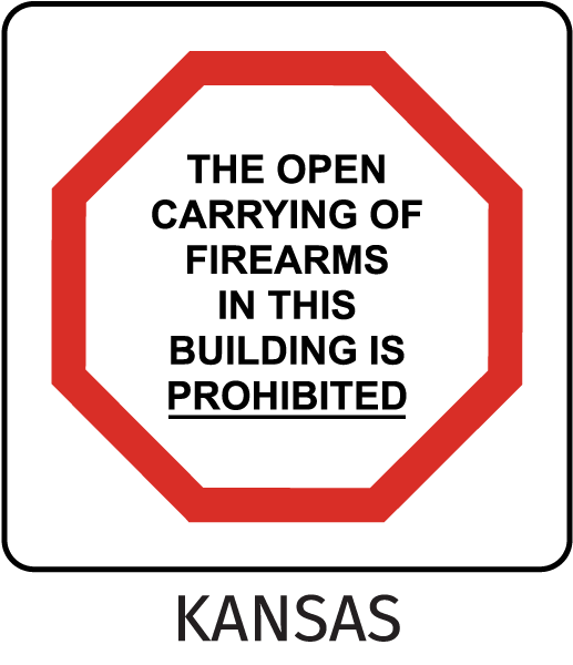 Kansas No Open Carrying Sign