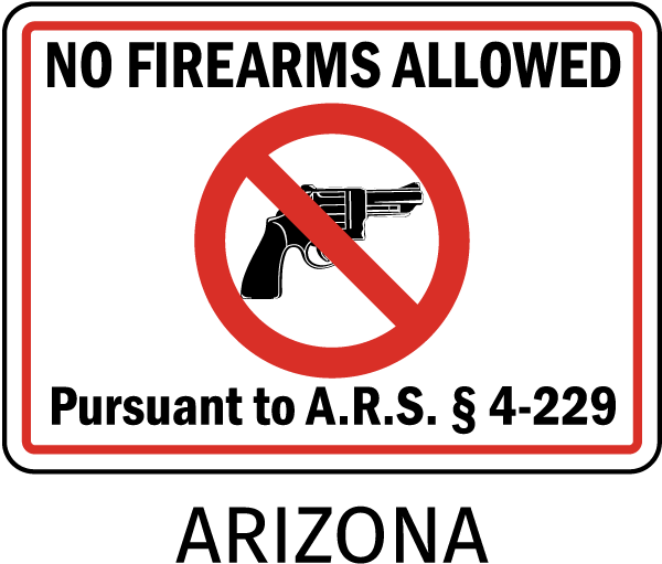 Arizona No Firearms Allowed Sign