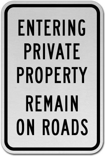 Colorado Private Property Access Road Sign