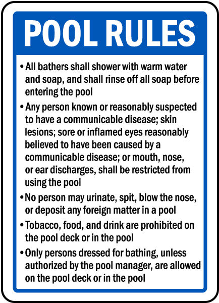 Alaska Pool Rules Sign