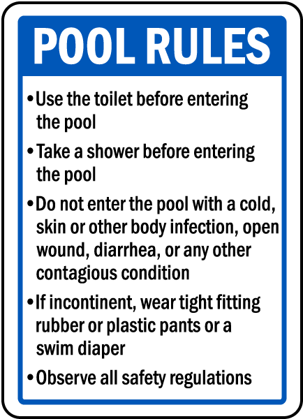 Arizona Pool Rules Sign