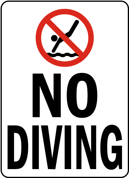 Indiana No Diving Sign