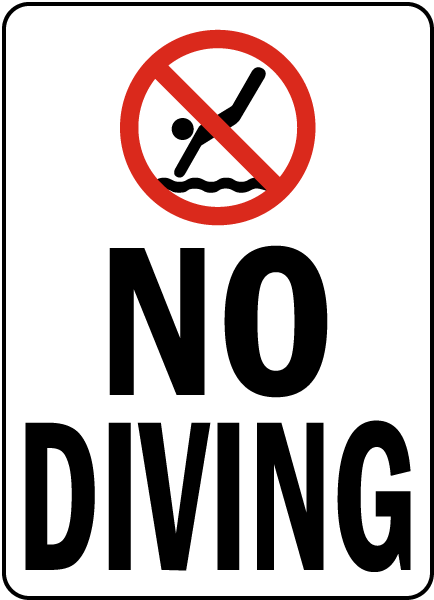 No Diving Sign