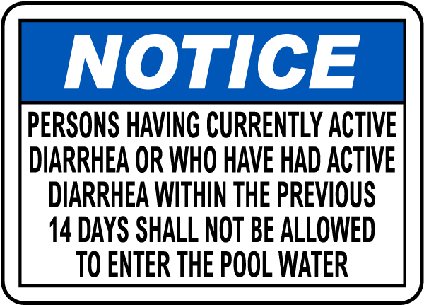 California Diarrhea Pool Sign