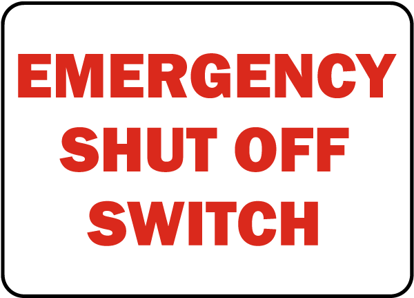 California Spa Shut Off Sign