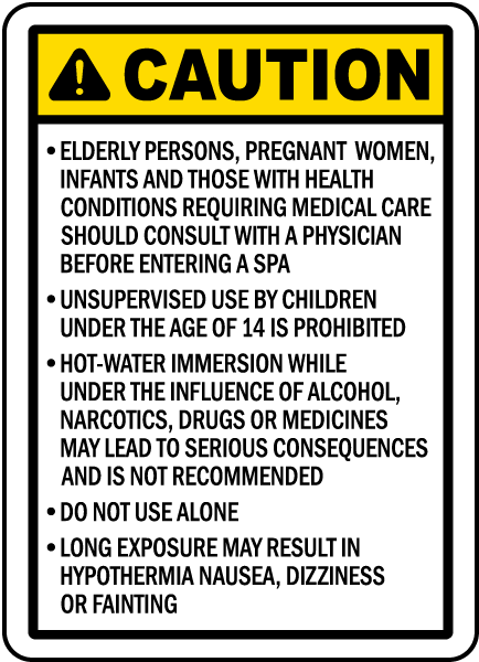 California Spa Warning Sign