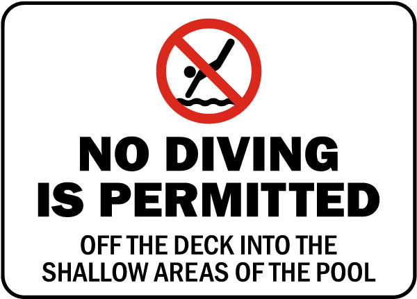 Connecticut No Diving Sign
