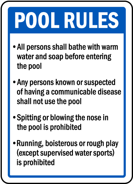 Connecticut Pool Rules Sign