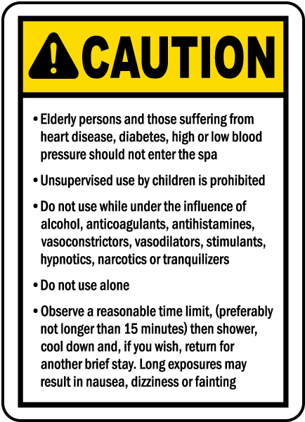 Connecticut Spa Warning Sign