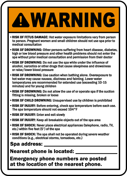 Georgia Spa Warning Sign