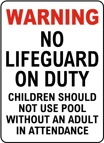 Johnson County Kansas No Lifeguard Sign