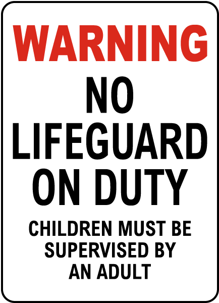 Maine No Lifeguard on Duty Sign