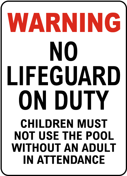 Minnesota No Lifeguard Sign
