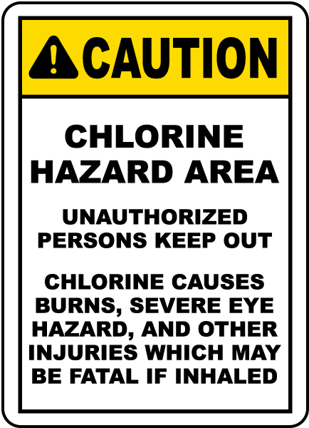 New Jersey Chlorine Hazard Area Sign
