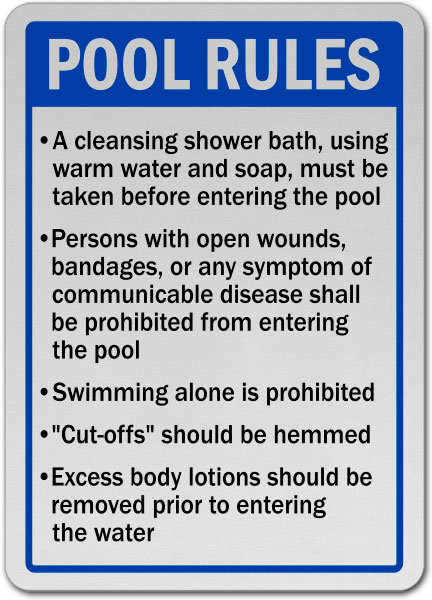 Oklahoma Pool Rules Sign