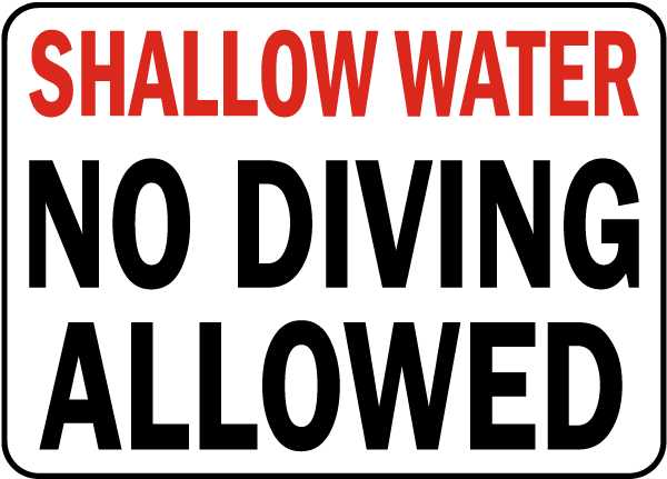 South Carolina No Diving Allowed Sign