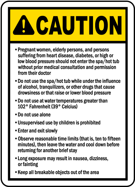 South Dakota Spa Caution Sign