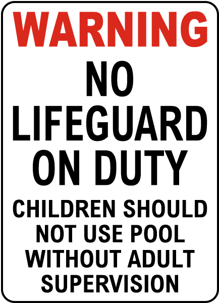 Texas No Lifeguard Sign