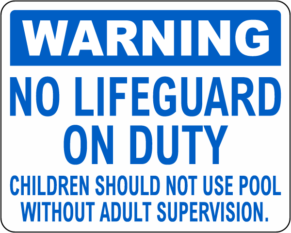Warning No Lifeguard On Duty Sign