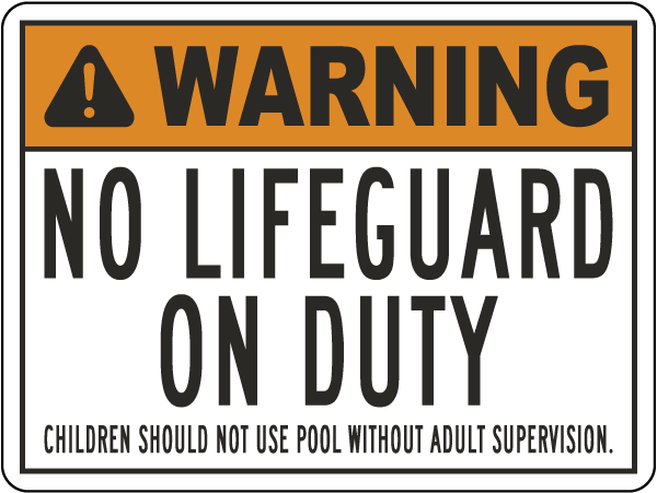 Connecticut Warning No Lifeguard On Duty Sign