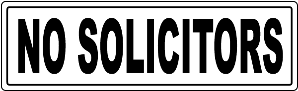 No Solicitors Label