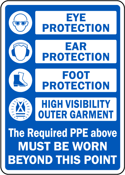 The Required PPE Must Be Worn Sign